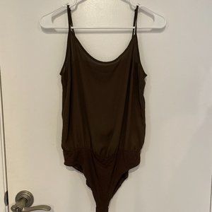 Forever21 Olive Chiffon Bodysuit